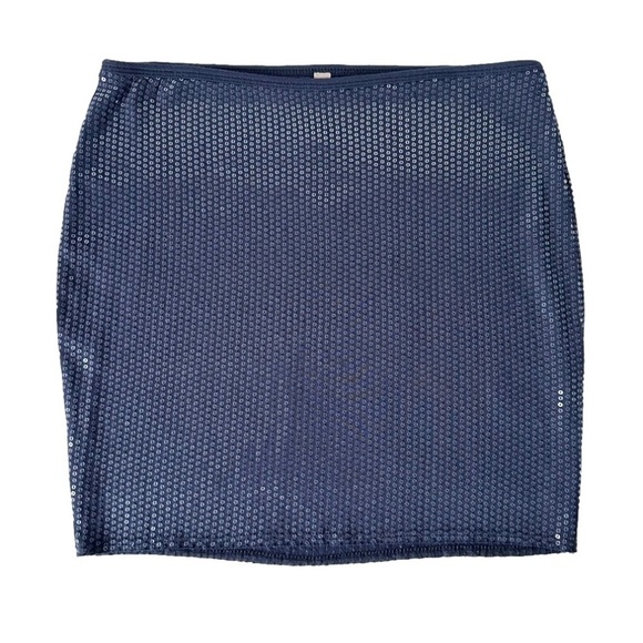 Bailey 44 Blue Sequin Mini Skirt Metallic Mermaidcore Party Festival Fashion XS - Picture 2 of 11